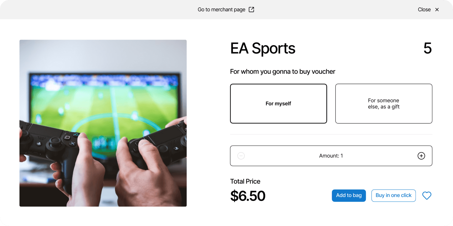 Digital Voucher voucher page demo